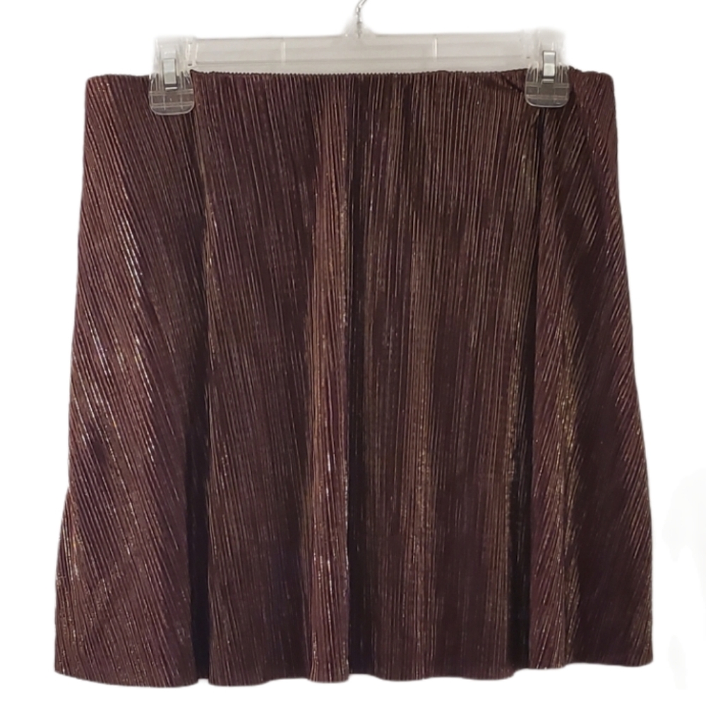 Bcbgeneration Maroon Sparkly Flowy Mini Skirt L - image 1